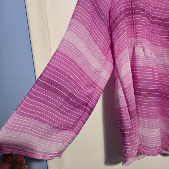 Zac & Rachel Striped Pink Blouse - Picture 4 of 6